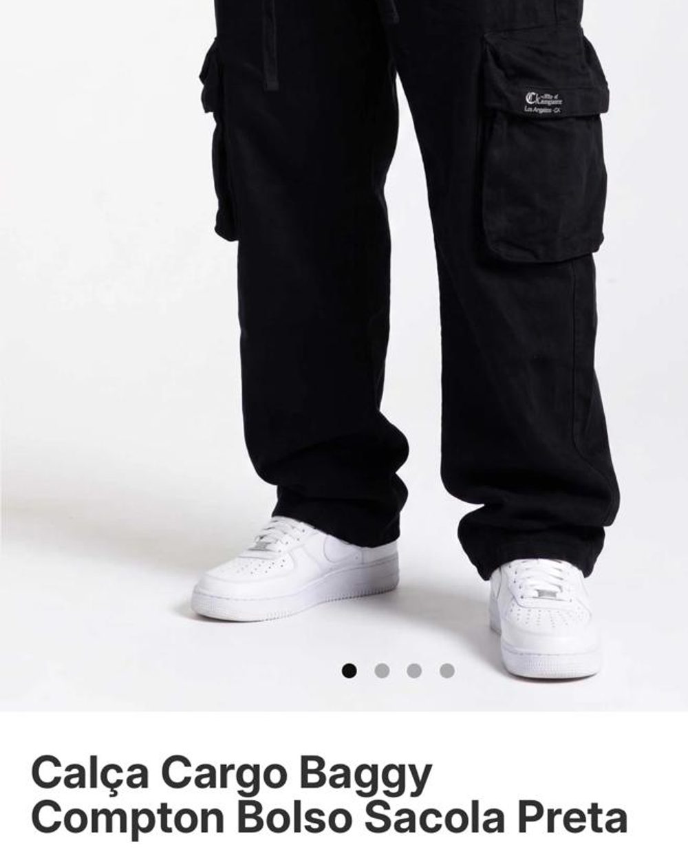 Calça Cargo Compton Bolso Preta