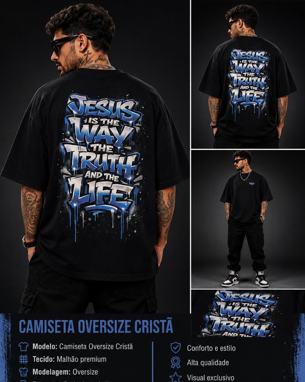 Camiseta Cristã Jesus Way Truth Life