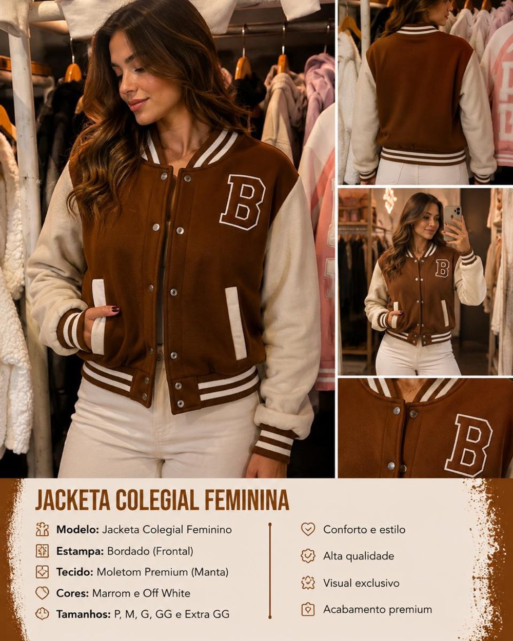 Jaqueta Colegial Feminina Letra B