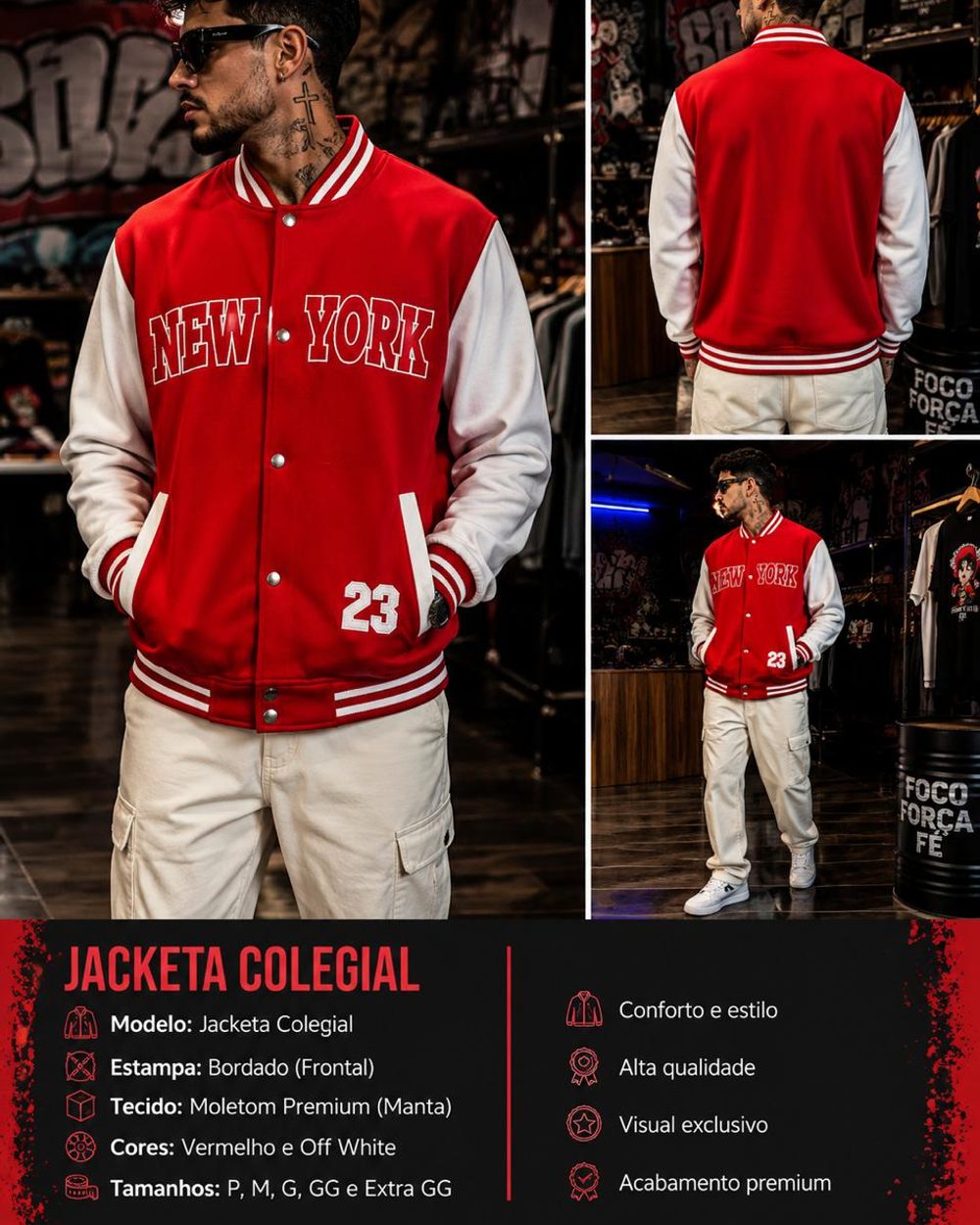 Jaqueta Colegial New York Vermelha