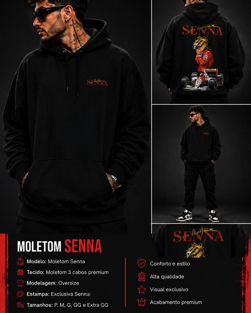 Moletom Senna McLaren Clássico