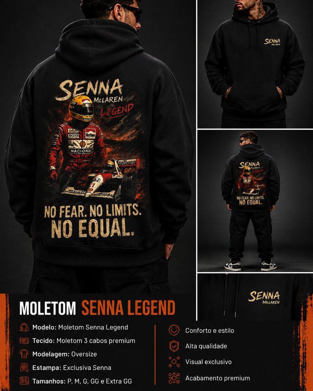 Moletom Senna Legend No Equal